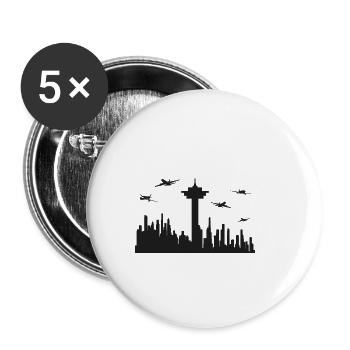 Contrôleur de la circulation aérienne Aviation Aviation Aviator - Lot de 5 petits badges (25 mm) - blanc - Devant
