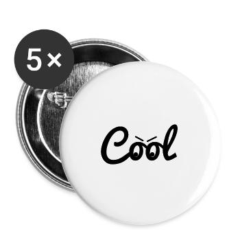 cool Cool - Buttons klein 25 mm (5er Pack) - Weiß - Vorne
