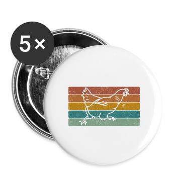 Chicken - Buttons small 1''/25 mm (5-pack) - white - Front