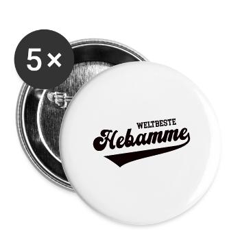 Weltbeste Hebamme Beleghebamme Doula Hebammen - Buttons klein 25 mm (5er Pack) - Weiß - Vorne
