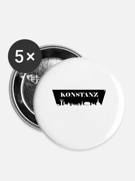 Skyline konstanz - Buttons klein 25 mm (5er Pack) - Weiß