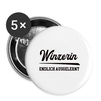 Winzerin Ausbildung Bestanden Lehre Abschluß Azubi - Buttons klein 25 mm (5er Pack) - Weiß - Vorne