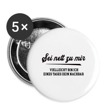 Nachbar Einzug Einweihung Feier Nachbarschaft Haus - Buttons klein 25 mm (5er Pack) - Weiß - Vorne