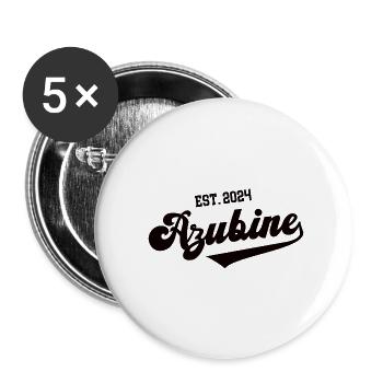 Azubine 2024 Lehrling Start Ausbildung Azubi Lehre - Buttons klein 25 mm (5er Pack) - Weiß - Vorne