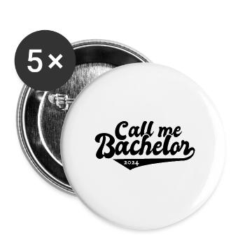 Bachelor 2024 Abschluss Promotion Sponsion - Buttons klein 25 mm (5er Pack) - Weiß - Vorne