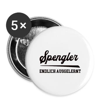 Spengler Ausbildung Bestanden Azubi Spenglerei - Buttons klein 25 mm (5er Pack) - Weiß - Vorne