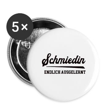 Schmiedin Ausbildung Bestanden Azubi Schmiede - Buttons klein 25 mm (5er Pack) - Weiß - Vorne