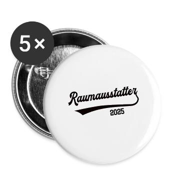 Raumausstatter 2025 Beruf Raumausstattung - Buttons klein 25 mm (5er Pack) - Weiß - Vorne
