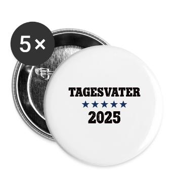 Tagesvater 2025 Tagespapa Werden Beruf Erzieher - Buttons klein 25 mm (5er Pack) - Weiß - Vorne
