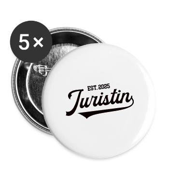 Juristin 2025 Jurastudium Jurastudentin Examen - Buttons klein 25 mm (5er Pack) - Weiß - Vorne