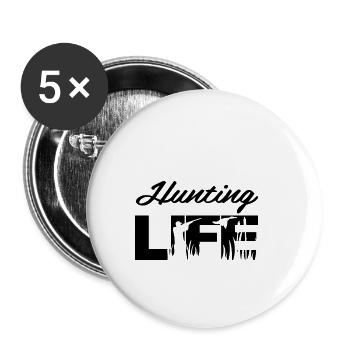 La vie de chasse - Lot de 5 petits badges (25 mm) - blanc - Devant