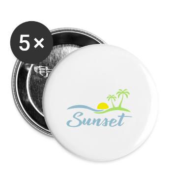 Sunset beach - Buttons klein 25 mm (5er Pack) - Weiß - Vorne