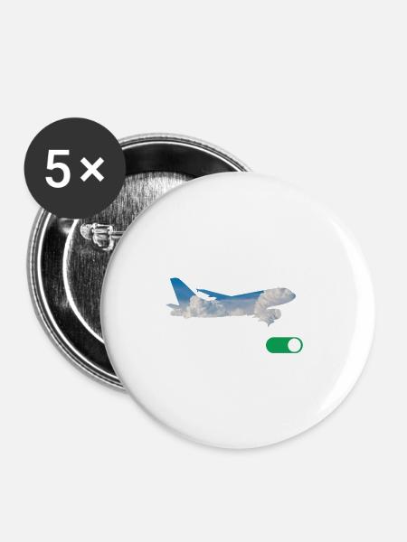 Airplane Mode - Buttons klein 25 mm (5er Pack) - Weiß