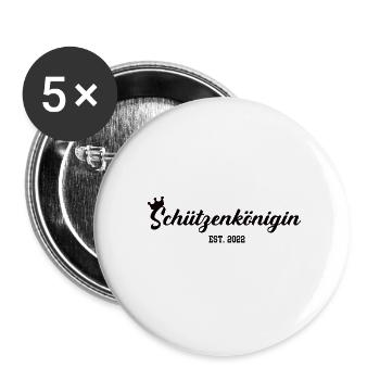 Schützenfest Schützenkönigin 2022 Schützenverein - Buttons klein 25 mm (5er Pack) - Weiß - Vorne