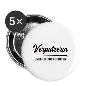 Verputzerin Chefin Unternehmerin Selbstständig - Buttons klein 25 mm (5er Pack) - Weiß - Vorne