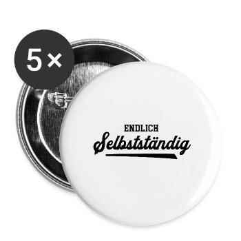 Ich Bin Chef Endlich Selbstständig Gründer Startup - Buttons klein 25 mm (5er Pack) - Weiß - Vorne