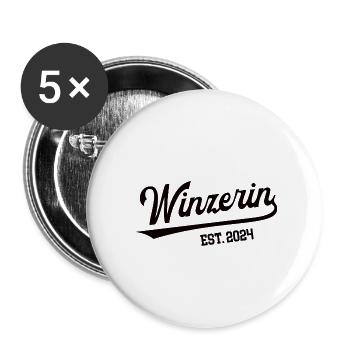 Winzerin 2024 Beruf Weinbäuerin Weingärtnerin Wein - Buttons klein 25 mm (5er Pack) - Weiß - Vorne