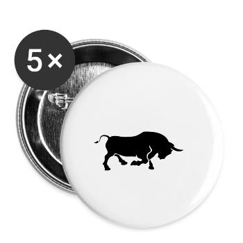 Taureau - Lot de 5 petits badges (25 mm) - blanc - Devant