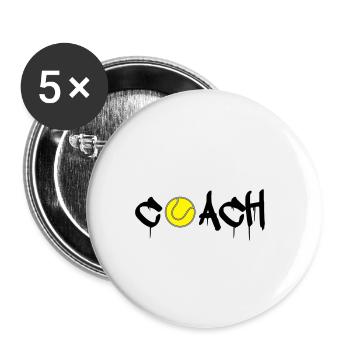 tennis coach - Buttons small 1''/25 mm (5-pack) - white - Front