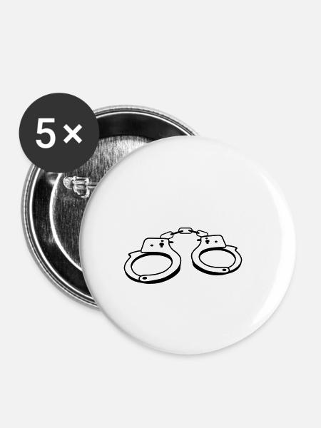 handschelle - Buttons klein 25 mm (5er Pack) - Weiß