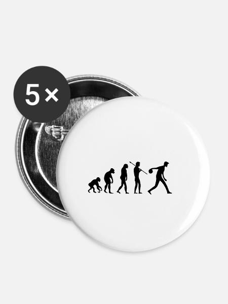 bowling evolution - Buttons klein 25 mm (5er Pack) - Weiß