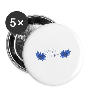 Ella Geburtstag Ella - Buttons klein 25 mm (5er Pack) - Weiß - Vorne