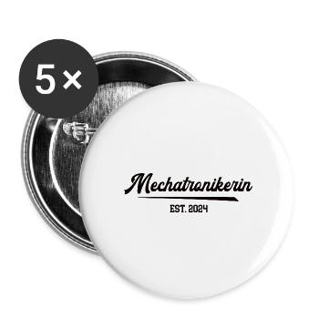 Mechatronikerin 2024 Ausbildung KFZ Mechanikerin - Buttons klein 25 mm (5er Pack) - Weiß - Vorne