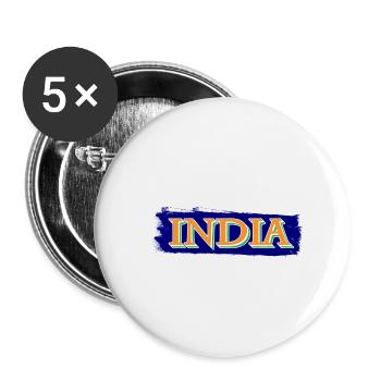 Indien Inder Hindu Stolz Flagge Land I Geschenk - Buttons klein 25 mm (5er Pack) - Weiß - Vorne