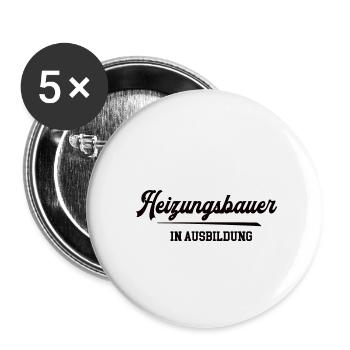 Heizungsbauer in Ausbildung Heizungsbau Lehre SHK - Buttons klein 25 mm (5er Pack) - Weiß - Vorne