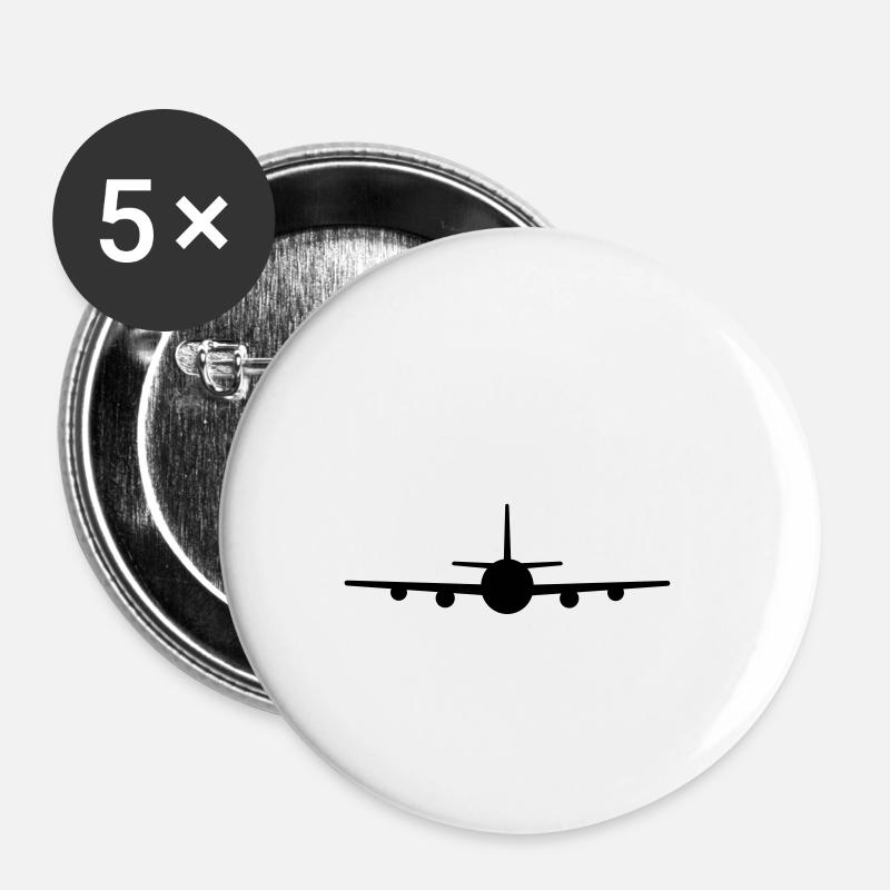 plane - Buttons small 1''/25 mm (5-pack) - white