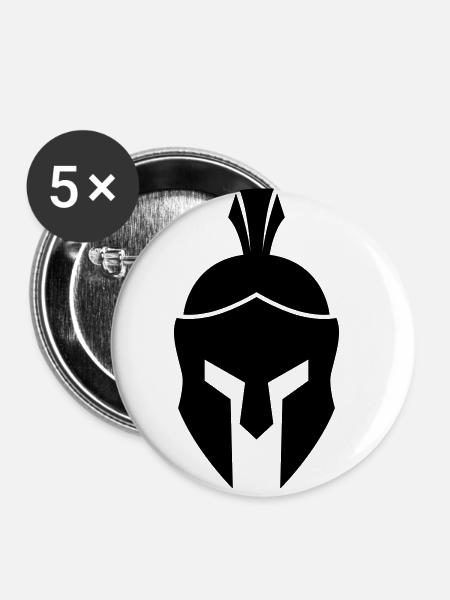 Spartaner Helm - Buttons klein 25 mm (5er Pack) - Weiß