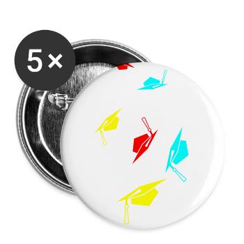 Student symbol - Buttons klein 25 mm (5er Pack) - Weiß - Vorne