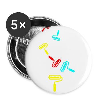 Icône Silhouette du peintre - Lot de 5 petits badges (25 mm) - blanc - Devant