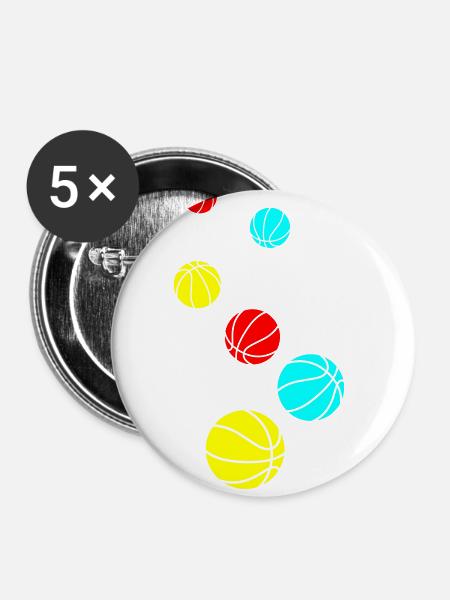 Basketball symbol - Buttons klein 25 mm (5er Pack) - Weiß