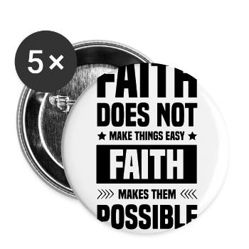 bibel glaube - Buttons klein 25 mm (5er Pack) - Weiß - Vorne