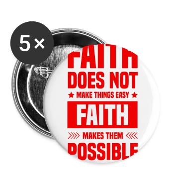 bibel glaube - Buttons klein 25 mm (5er Pack) - Weiß - Vorne