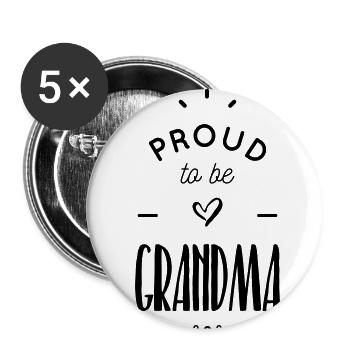 proud to be grandma - Buttons klein 25 mm (5er Pack) - Weiß - Vorne