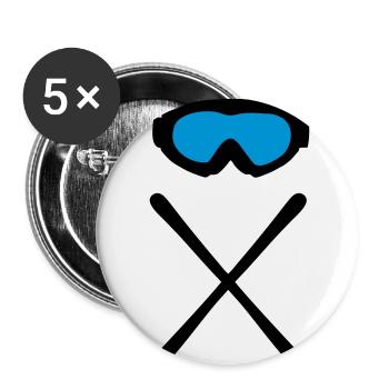 Skier & Skibrille - Buttons small 1''/25 mm (5-pack) - white - Front
