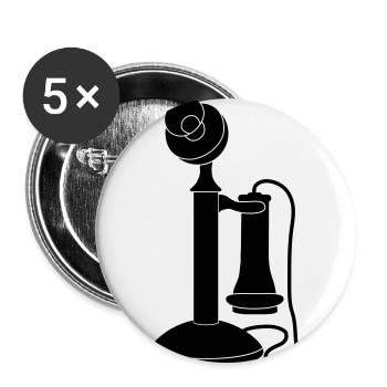 Old_Telephone_vt8 - Buttons small 1''/25 mm (5-pack) - white - Front