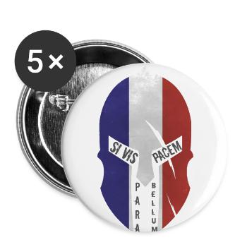 spartanisch wenn vis pacem - Buttons klein 25 mm (5er Pack) - Weiß - Vorne