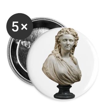 von Augustin Pajou, Büste Madame de Wailly - Buttons klein 25 mm (5er Pack) - Weiß - Vorne