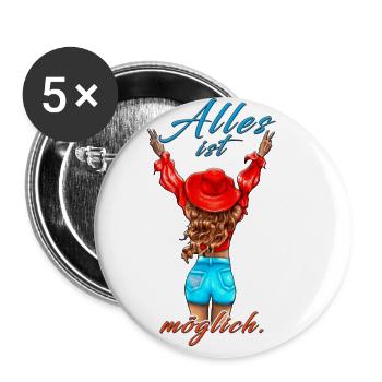 Tout est possible blonde - Lot de 5 petits badges (25 mm) - blanc - Devant