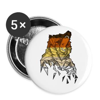 Geometric Bear LGBT Gay Pride CSD - Buttons klein 25 mm (5er Pack) - Weiß - Vorne