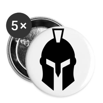 Spartaner Helm - Buttons klein 25 mm (5er Pack) - Weiß - Vorne