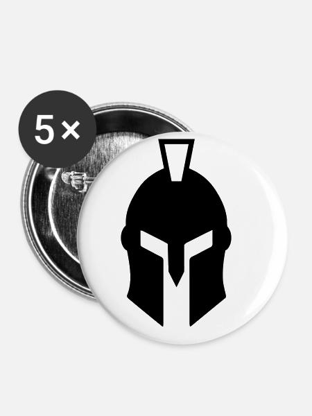 Spartaner Helm - Buttons klein 25 mm (5er Pack) - Weiß