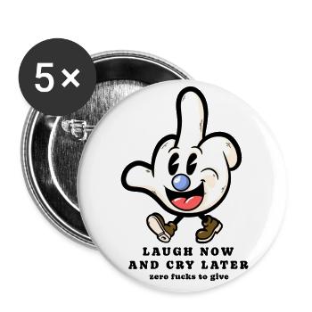Mittelfinger cartoon Sarkasmus sarkastischer - Buttons klein 25 mm (5er Pack) - Weiß - Vorne