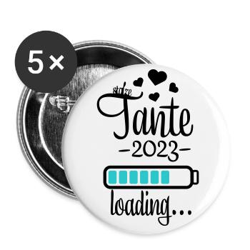 tante 2023 is loading - Buttons klein 25 mm (5er Pack) - Weiß - Vorne