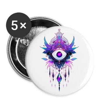 Traumfänger #5 - Buttons klein 25 mm (5er Pack) - Weiß - Vorne
