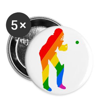 Gardien de guichet de cricket - Lot de 5 petits badges (25 mm) - blanc - Devant