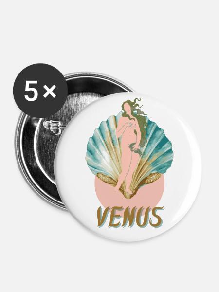 Venus - Buttons klein 25 mm (5er Pack) - Weiß